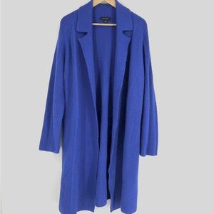 Ann Taylor Sweater Coat Size XS Women’s Blue Mixed Rib Coatigan Blazer Knit